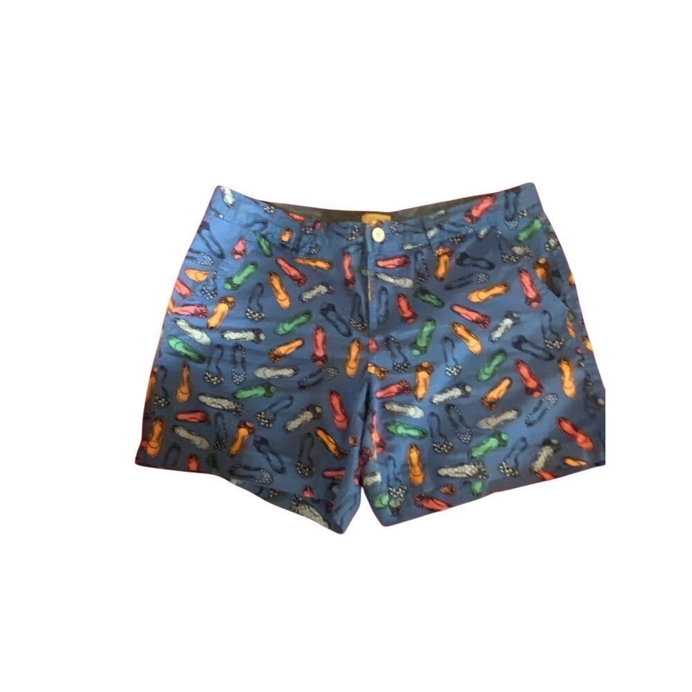 G.H.Bass women’s blue fashion, shoe print shorts, size 4